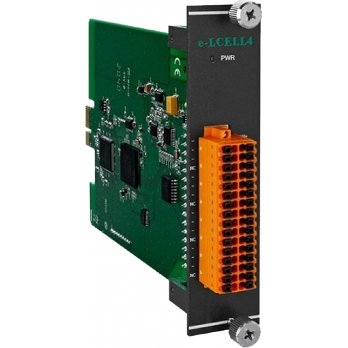 Высокоскоростной модуль ввода для контроллеров серии 9000, 4 канала аналогового ввода данных с тензодатчиков, клеммная колодка, 1А/5В, шина e-Bus, ICP DAS Бескорпусной E-LCELL4