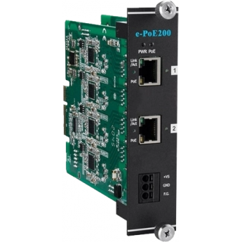 e-PoE200 Высокоскоростной коммуникационный 2-канальный модуль Ethernet 10/100/1000 Mbit для контроллеров серии 9000, PoE, шина e-Bus, 24-52VDC, ICP DAS бескорпусной e-PoE200 Высокоскоростной коммуникационный 2-канальный модуль Ethernet 10/100/1000 Mbit для контроллеров серии 9000, PoE, шина e-Bus, 24-52VDC, ICP DAS бескорпусной