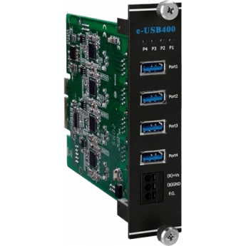 e-USB400 Высокоскоростной модуль расширения USB для контроллеров серии 9000, 4 независимых порта USB 3.1, шина e-Bus, до 30В, ICP DAS Бескорпусной e-USB400 Высокоскоростной модуль расширения USB для контроллеров серии 9000, 4 независимых порта USB 3.1, шина e-Bus, до 30В, ICP DAS Бескорпусной