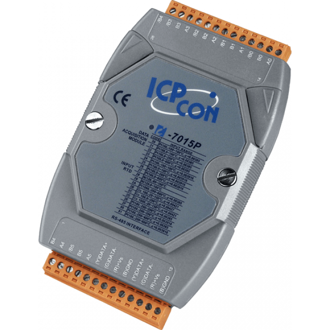 I-7015P-G CR Модуль с 6 каналами аналогового ввода, с термосопротивлением, с 3-проводным терморезистором ICP DAS (00-06016341) RS-485 -25 до +75 °С I-7015P-G-CR