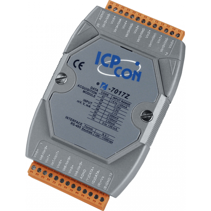 I-7017Z-G CR Модуль с 10/20 каналами аналогового ввода, с защитой от перенапряжения ICP DAS (00-06013693) 10/20 каналов RS-485 I-7017Z-G-CR