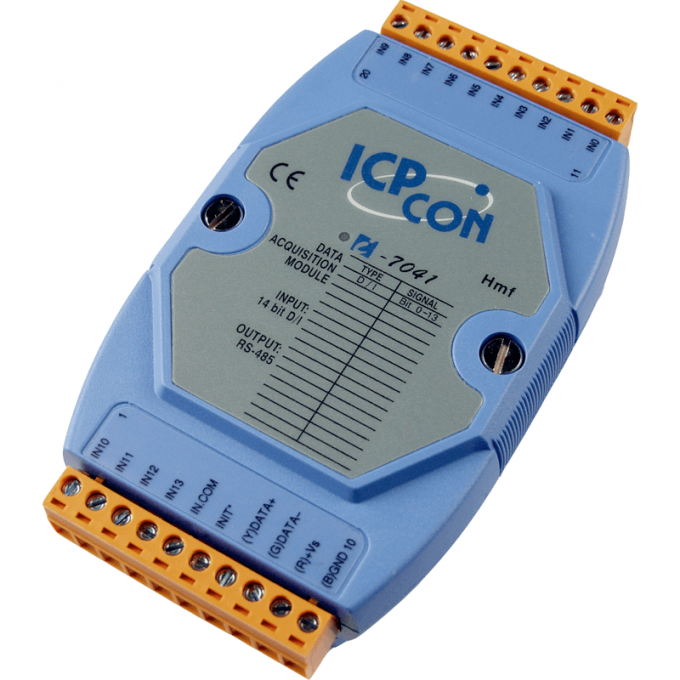 I-7041 CR Модуль с 14 каналами изолированного дискретного ввода, последовательная шина ICP DAS (00-01075518) RS-485 -25 до +75 °С I-7041-CR