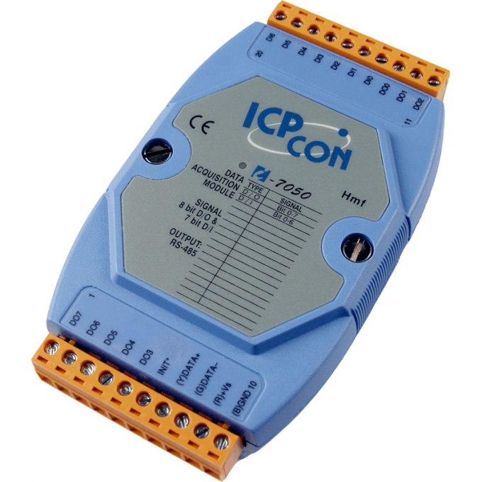 I-7050 CR Модуль с 8 каналами неизолированного дискретного вывода и 7 каналами неизолированного дискретного ввода, последовательная шина ICP DAS (00-0 I-7050-CR