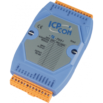 I-7051 CR Модуль с 16 каналами изолированного дискретного ввода, последовательная шина ICP DAS (00-01149924) RS-485 от -25 до +75 °С