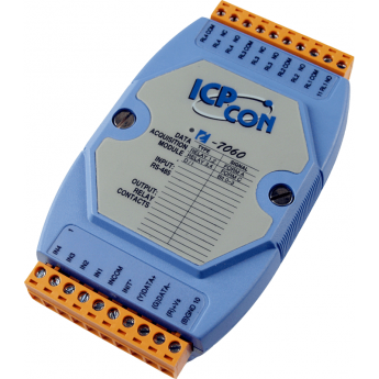 I-7060 CR 4-канальный модуль дискретного ввода с изоляцией и 4-канального релейного дискретного вывода ICP DAS (00-01075516) Интерфейс RS-485 -25 до +