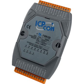 I-7061D CR 12-канальный модуль релейного дискретного вывода с 12 светодиодами для каждого канала ICP DAS (00-06035833) RS-485 -25 до +75 °С