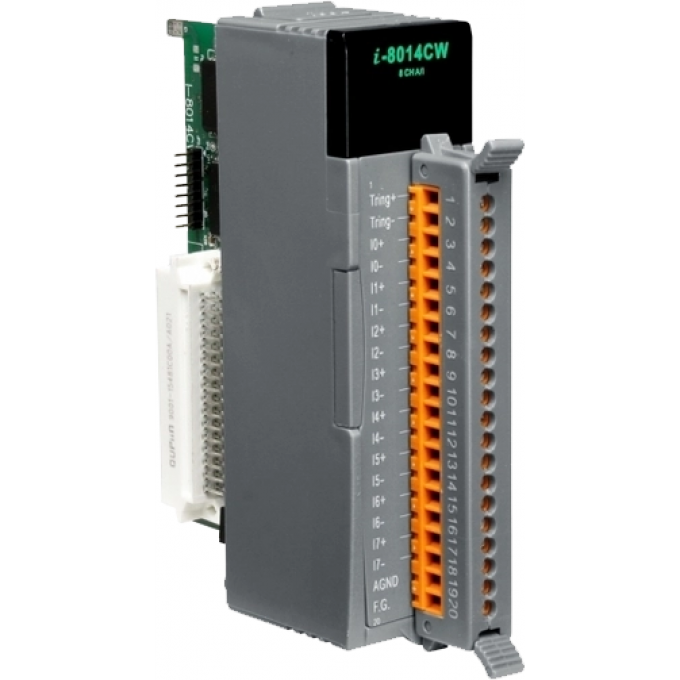 Высокопрофильный модуль ввода, 8 каналов аналогового ввода, 16-бит, точность 0.05%, параллельная шина, ICP DAS пластик I-8014CW