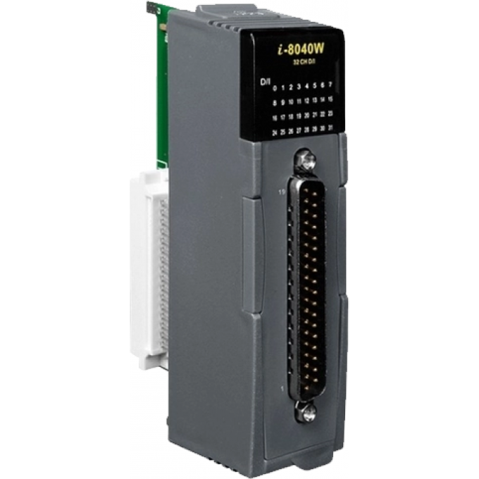 Высокопрофильный модуль ввода, 32 канала дискретного ввода, контакт с внешним питанием, с изоляцией до 3750В, параллельная шина, ICP DAS пластик I-8040W-A1