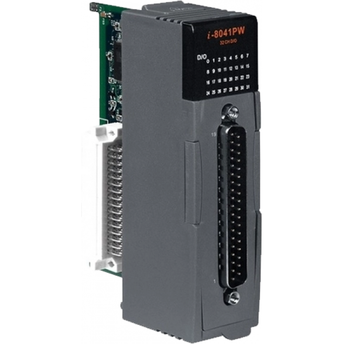 Высокопрофильный модуль вывода, 32 канала дискретного вывода, открытый коллектор, с изоляцией до 3750В, с защитой от короткого замыкания, параллельная шина, ICP DAS Пластик I-8041PW