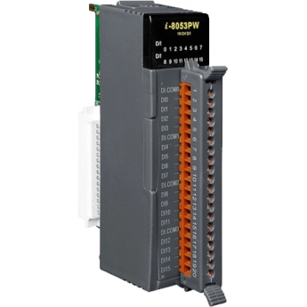 I-8053PW Высокопрофильный модуль ввода, 16 каналов дискретного ввода, контакт с внешним питанием, с низкочастотным фильтром, с изоляцией до 3750В, параллельная шина, ICP DAS пластик