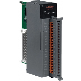 I-8064W Высокопрофильный модуль вывода, 8 каналов мощного релейного вывода, с изоляцией до 2000В, параллельная шина, ICP DAS пластик