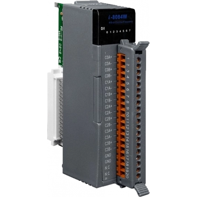 Высокопрофильный модуль ввода, 8 каналов счетчика/частотомера, с изоляцией до 1000В, параллельная шина, ICP DAS пластик I-8084W