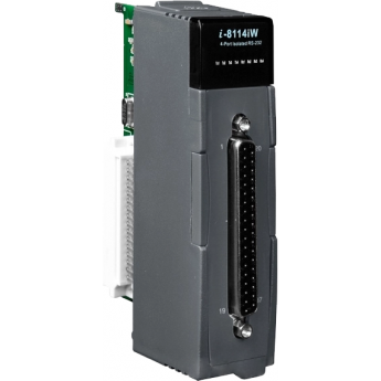 I-8114iW Высокопрофильный коммуникационный модуль, 4 канала RS-232, с изоляцией до 2500В, ICP DAS пластик