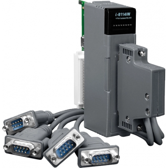 I-8114iW/D2 Высокопрофильный коммуникационный 4-х канальный модуль RS-232, с изоляцией до 2500В, с кабелем CA-9-3705, ICP DAS Пластик