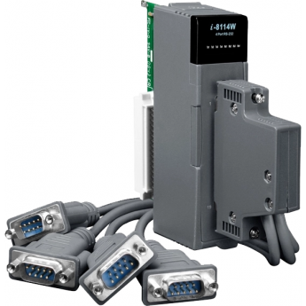 I-8114W/D2 Высокопрофильный коммуникационный 4-х канальный модуль RS-232, без изоляции, с кабелем CA-9-3705, ICP DAS Пластик