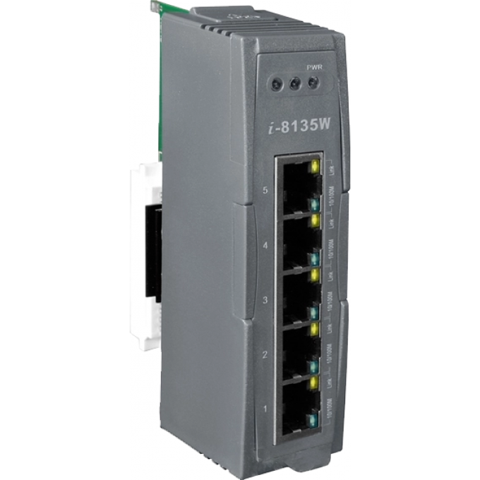 Высокопрофильный коммуникационный 5-канальный модуль Ethernet 10/100 Mbit, ICP DAS пластик I-8135W