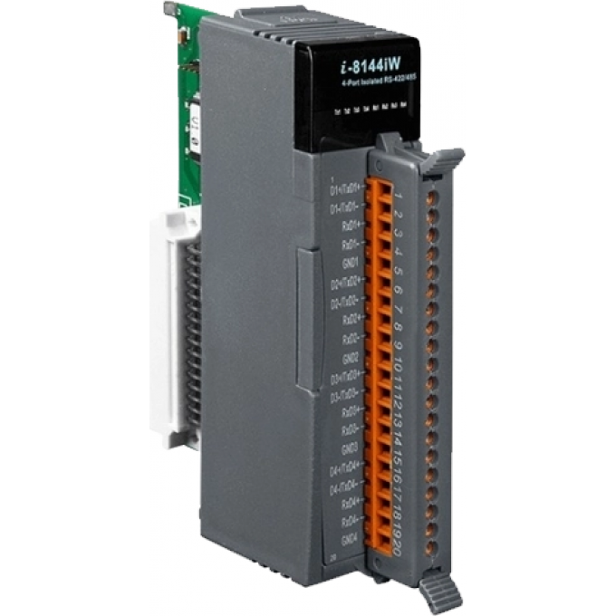 Высокопрофильный модуль, 4 порта RS-422/485, с изоляцией до 2500В, ICP DAS Пластик I-8144IW