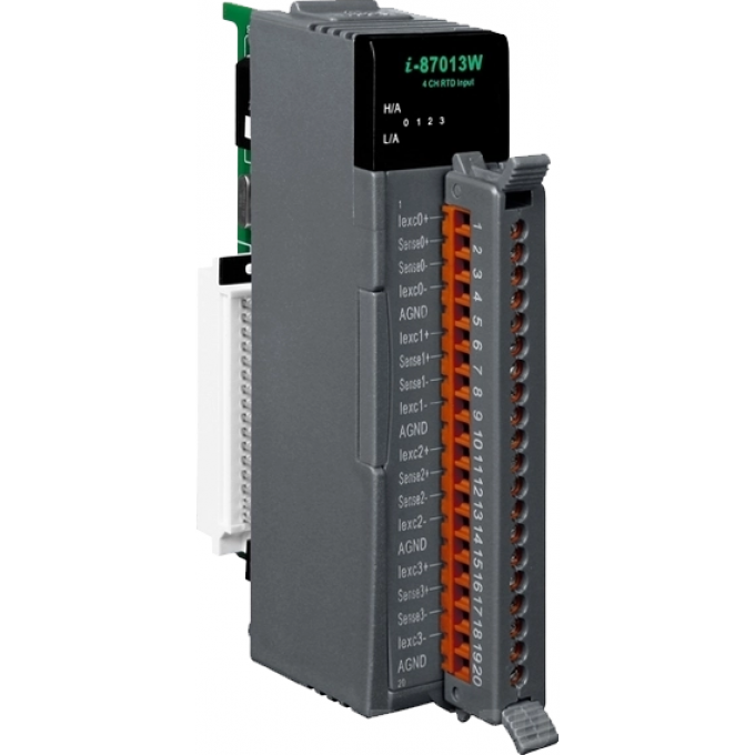 Высокопрофильный 4-канальный модуль аналогового ввода сигнала с термосопротивления, ICP DAS пластик I-87013W