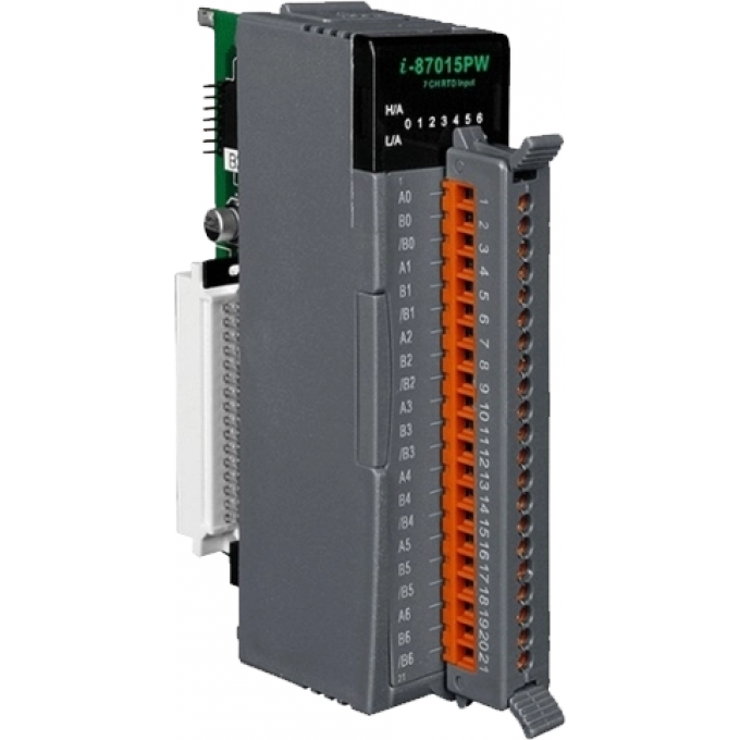 Высокопрофильный модуль ввода, 7-каналов ввода сигнала с термоcопротивлений с компенсацией влияния 3-х проводной измерительной линии, ICP DAS пластик I-87015PW