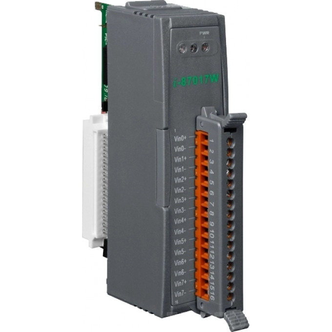 Высокопрофильный модуль ввода, 8 каналов аналогового ввода, 16-бит, защита от высокого напряжения, последовательная шина, ICP DAS пластик I-87017W