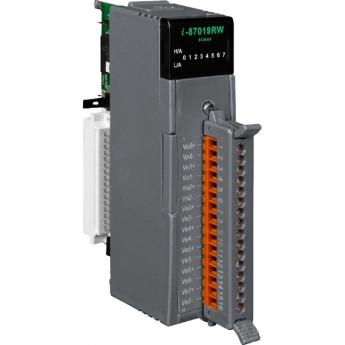 I-87019RW Высокопрофильный 8-канальный модуль аналогового ввода с индивидуальной конфигурацией каналов, защита от перенапряжения до 240 В, ICP DAS Пластик