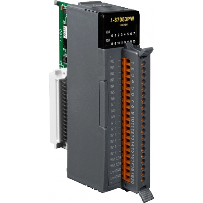 Высокопрофильный модуль дискретного ввода с изоляцией, ICP DAS пластик I-87053PW