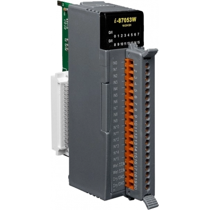 Высокопрофильный модуль дискретного ввода с изоляцией, 16 каналов, ICP DAS пластик I-87053W