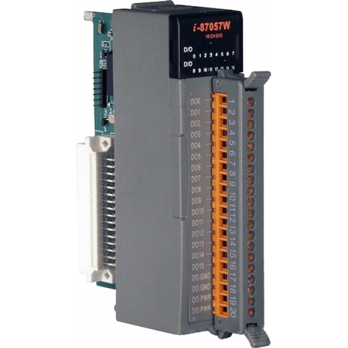 Высокопрофильный 16-канальный модуль дискретного вывода c изоляцией, ICP DAS пластик I-87057W