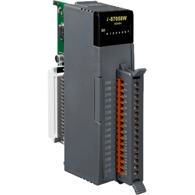 Высокопрофильный модуль ввода, 8-каналов дискретного высоковольтного ввода с изоляцией, ICP DAS пластик I-87058W