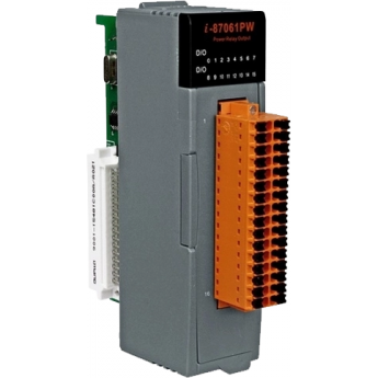 I-87061PW Высокопрофильный 16-канальный модуль релейного вывода 250VAC/24VDC@3A с изоляцией, ICP DAS Пластик