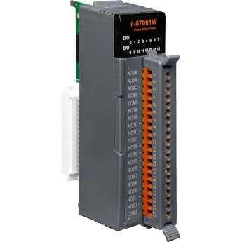 I-87061W Высокопрофильный 16-канальный модуль релейного вывода 250VAC/24VDC@10A с изоляцией, ICP DAS Пластик