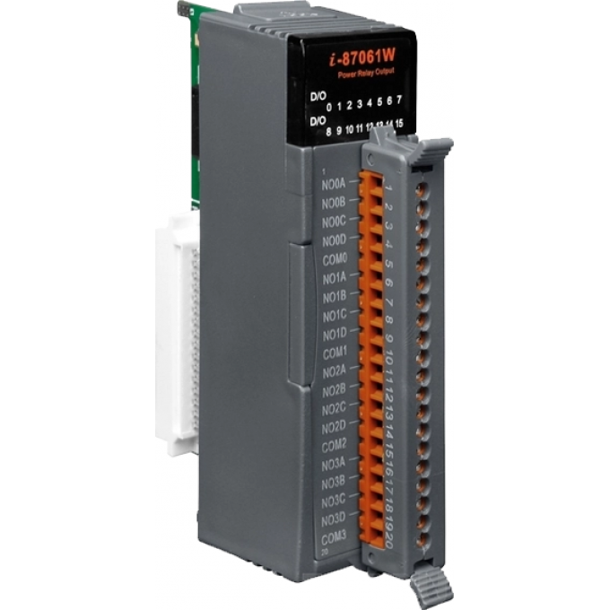 Высокопрофильный 16-канальный модуль релейного вывода 250VAC/24VDC@10A с изоляцией, ICP DAS Пластик I-87061W