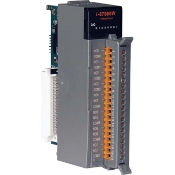 I-87068W Высокопрофильный 8-канальный модуль релейного дискретного вывода, ICP DAS пластик I-87068W Высокопрофильный 8-канальный модуль релейного дискретного вывода, ICP DAS пластик