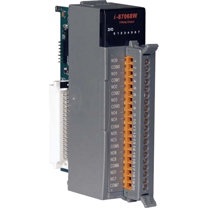 Высокопрофильный 8-канальный модуль релейного дискретного вывода, ICP DAS пластик I-87068W