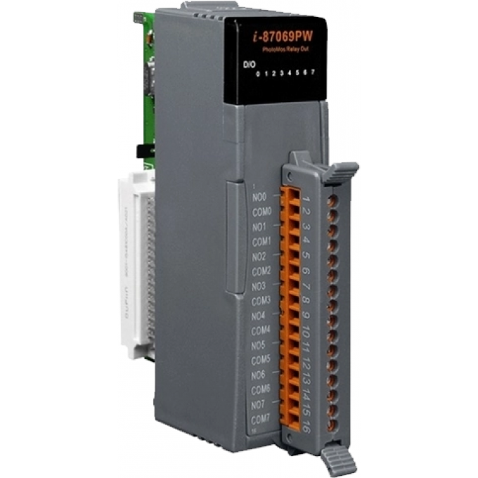 Высокопрофильный 8-канальный модуль дискретного вывода с фотоМОП реле, последовательная шина, ICP DAS Пластик I-87069PW
