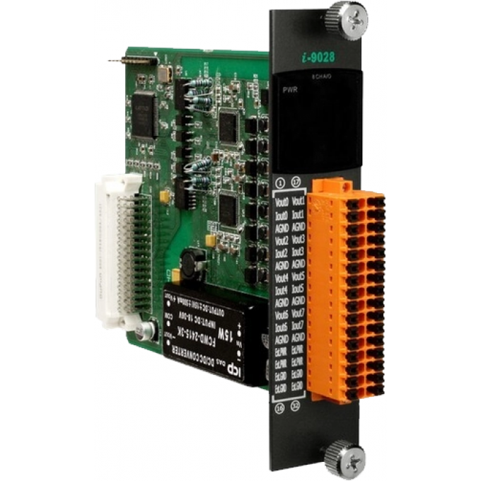 Модуль вывода, 8 каналов аналогового вывода, изоляция, ICP DAS бескорпусной I-9028U