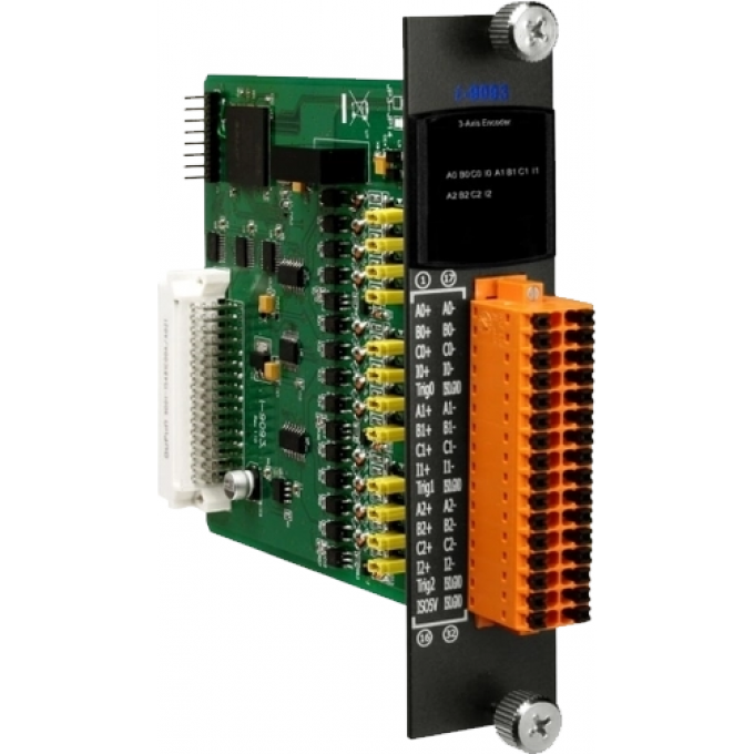 Модуль ввода-вывода трехкоординатного управления сервоприводом и шаговыми двигателями с входом для энкодера и импульсным выходом, ICP DAS Бескорпусной I-9093
