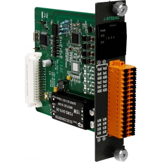 Модуль вывода, 4 канала аналогового вывода, 16-бит, ICP DAS бескорпусной I-97024U